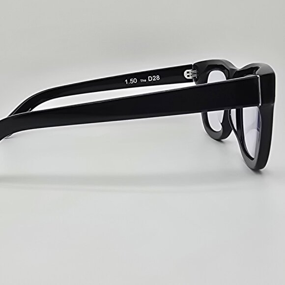 Caddis Eye Appliances D28 Gloss Black Thick Frame +1.50 FRQ Lens Reading Glasses - Picture 7 of 16